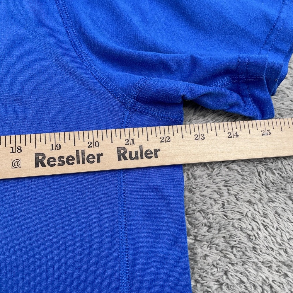 Nike Shirt Mens Large Blue Dri Fit Athletic Training Short Sleeve Swoosh Top - Picture 6 of 9